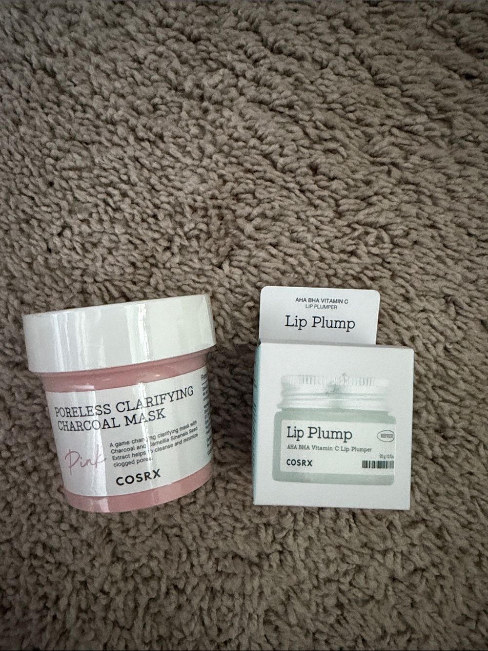 COSRX Pink Poreless Clarifying Charcoal Mask & Lip Plump Duo - Pink